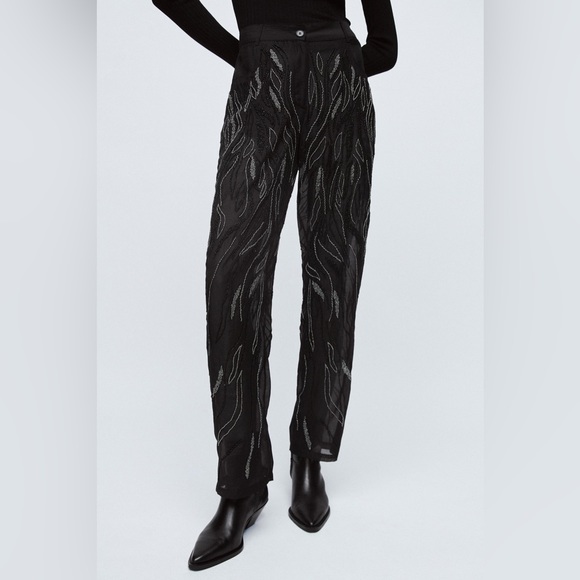 RARE ZARA BEADED PANTS LIMITED EDITION - Picture 3 of 4